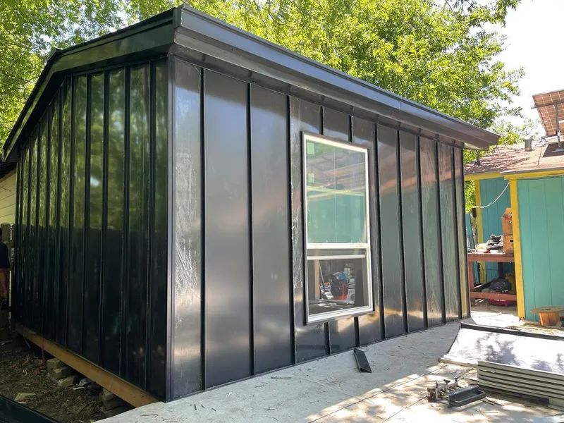 Black standing seam metal wall panels for Metal Roof Installation in Manassas